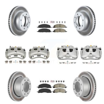 Front Rear Brake Caliper Coat Rotor Semi-Metallic Pad Kit (10Pc) For Ram 3500 2500 Dodge KCG-102804N