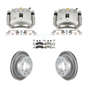 Rear Brake Caliper Coat Rotors Semi-Metallic Pad Kit For 2006 Chevrolet Express 2500 GMC KCG-102824N