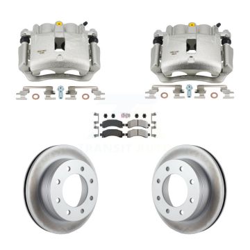 Rear Disc Brake Caliper Coat Rotors And Semi-Metallic Pad Kit For Chevrolet Express 2500 KCG-102826N