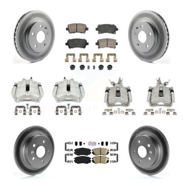 Front Rear Disc Brake Caliper Coat Rotor And Ceramic Pad Kit (10Pc) For Chevrolet Malibu KCG-102829N