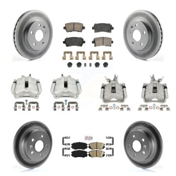 Front Rear Disc Brake Caliper Coat Rotor And Ceramic Pad Kit (10Pc) For Chevrolet Malibu KCG-102830N