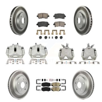 Front Rear Disc Brake Caliper Coat Rotor And Ceramic Pad Kit (10Pc) For Chevrolet Malibu KCG-102833N