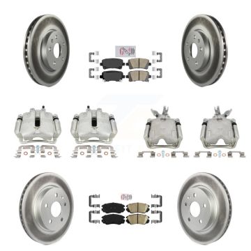 Front Rear Disc Brake Caliper Coat Rotor And Ceramic Pad Kit (10Pc) For Chevrolet Malibu KCG-102836N
