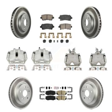 Front Rear Disc Brake Caliper Coat Rotor And Ceramic Pad Kit (10Pc) For Chevrolet Malibu KCG-102837N