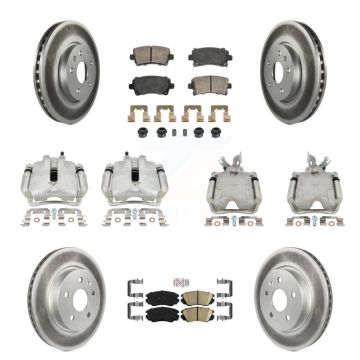 Front Rear Disc Brake Caliper Coat Rotor And Ceramic Pad Kit (10Pc) For Chevrolet Malibu KCG-102838N