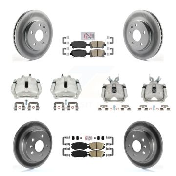 Front Rear Disc Brake Caliper Coat Rotor And Ceramic Pad Kit (10Pc) For Chevrolet Malibu KCG-102843N