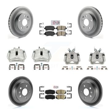 Front Rear Disc Brake Caliper Coat Rotor And Ceramic Pad Kit (10Pc) For Chevrolet Malibu KCG-102844N