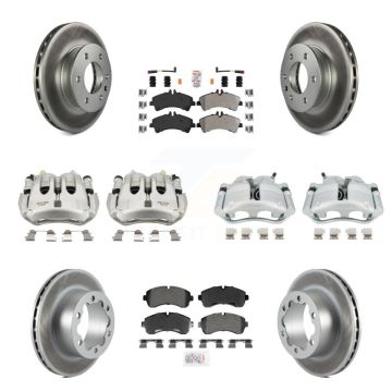 Front Rear Brake Caliper Coat Rotor Semi-Metallic Pad Kit (10Pc) For Sprinter 3500 Dodge KCG-102847N