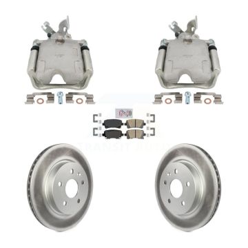 Rear Disc Brake Caliper Coat Rotors And Ceramic Pad Kit For Buick Regal Chevrolet Malibu KCG-102861N