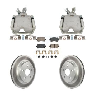 Rear Disc Brake Caliper Coat Rotors And Ceramic Pad Kit For Buick Regal Chevrolet Malibu KCG-102863N