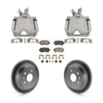 Rear Brake Caliper Coat Rotor Ceramic Pad Kit For 2011-2016 Buick Regal With Solid KCG-102864N