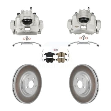 Front Disc Brake Caliper Coated Rotors And Ceramic Pads Kit For Lincoln MKZ KCG-102887N