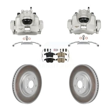 Front Disc Brake Caliper Coated Rotors And Ceramic Pads Kit For Lincoln MKZ KCG-102888N