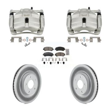 Front Disc Brake Caliper Coated Rotors And Ceramic Pads Kit For Nissan Rogue Select KCG-102889N