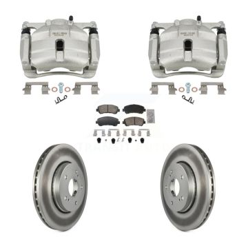 Front Disc Brake Caliper Coated Rotors And Ceramic Pads Kit For 2010-2013 Suzuki Kizashi KCG-102891N