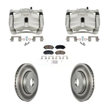 Front Disc Brake Caliper Coated Rotors And Ceramic Pads Kit For 2010-2013 Suzuki Kizashi KCG-102892N