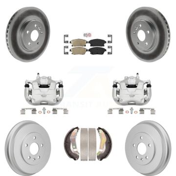 Front Rear Brake Caliper Coat Rotors Drum Ceramic Pad Kit (8Pc) For 13-17 Chevrolet Trax KCG-102899N