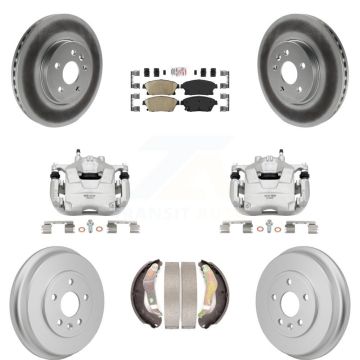 Front Rear Brake Caliper Coat Rotors Drum Ceramic Pad Kit (8Pc) For 13-17 Chevrolet Trax KCG-102900N