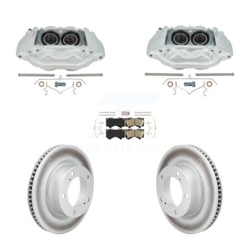 Front Disc Brake Caliper Coat Rotors Ceramic Pad Kit For Lexus LX570 Toyota Land Cruiser KCG-102925N