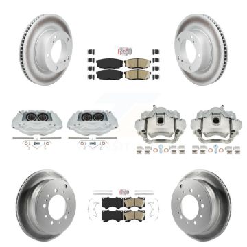 Front Rear Brake Caliper Coat Rotor & Ceramic Pad Kit (10Pc) For Lexus LX570 Toyota Land KCG-102929N