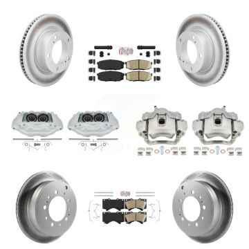 Front Rear Brake Caliper Coat Rotor & Ceramic Pad Kit (10Pc) For Lexus LX570 Toyota Land KCG-102931N