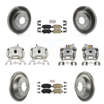 Front Rear Brake Caliper Coat Rotor And Ceramic Pad Kit (10Pc) For Hyundai Elantra Coupe KCG-102933N