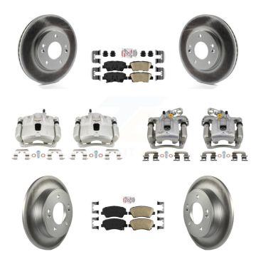 Front Rear Brake Caliper Coat Rotor And Ceramic Pad Kit (10Pc) For Hyundai Elantra Coupe KCG-102935N