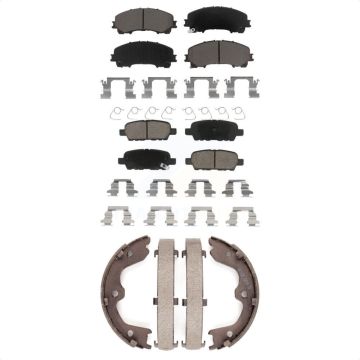 Front Rear Ceramic Brake Pads And Parking Shoes Kit For 2016-2017 INFINITI QX50 KCN-100005