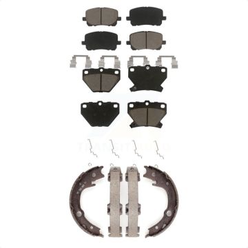 Front Rear Ceramic Brake Pads And Parking Shoe Kit For Toyota Matrix Corolla Pontiac Vibe KCN-100010