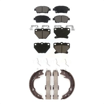 Front Rear Ceramic Brake Pads And Parking Shoes Kit For 2000 Toyota Celica GT KCN-100013