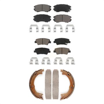 Front Rear Ceramic Brake Pads And Parking Shoes Kit For 2007-2009 Kia Amanti KCN-100017