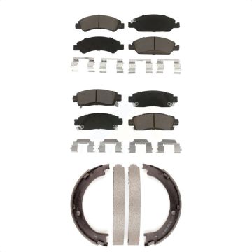 Front Rear Ceramic Brake Pads And Parking Shoes Kit For Cadillac XTS KCN-100020