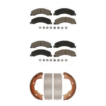 Front Rear Ceramic Brake Pads Parking Shoes Kit For Ram Dodge Sterling Truck 4500 5500 45 KCN-100025