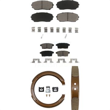 Front Rear Ceramic Brake Pads Parking Shoes Kit For Ford Edge Mazda CX-7 CX-9 Lincoln MKX KCN-100028