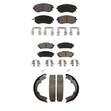 Front Rear Ceramic Brake Pads And Parking Shoes Kit For Subaru Impreza Forester Saab 9-2X KCN-100030