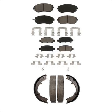 Front Rear Ceramic Brake Pads And Parking Shoes Kit For Subaru Impreza Forester KCN-100031