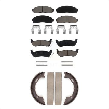 Front Rear Ceramic Brake Pads And Parking Shoes Kit For Ford Ranger Mazda B2300 KCN-100045