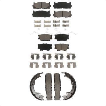 Front Rear Ceramic Brake Pads Parking Shoe Kit For Toyota Camry Lexus ES350 Avalon ES300h KCN-100048