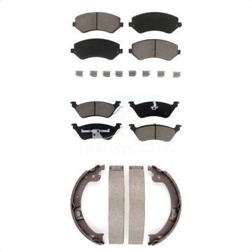 Front Rear Ceramic Brake Pads And Parking Shoes Kit For 2001 Chrysler Voyager KCN-100050