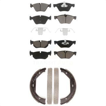 Front Rear Ceramic Brake Pads And Parking Shoes Kit For BMW 328xi 328i 325xi KCN-100059