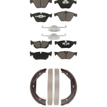 Front Rear Ceramic Brake Pads And Parking Shoes Kit For BMW 328i xDrive X1 328xi KCN-100060