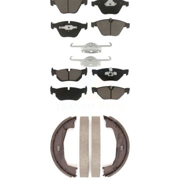 Front Rear Ceramic Brake Pads And Parking Shoes Kit For BMW 328i KCN-100061