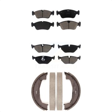 Front Rear Ceramic Brake Pads Parking Shoe Kit For BMW Z4 325i 325Ci 320i 323Ci 323i 328i KCN-100062