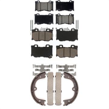 Front Rear Ceramic Brake Pads And Parking Shoes Kit For 2009-2013 INFINITI FX50 KCN-100070