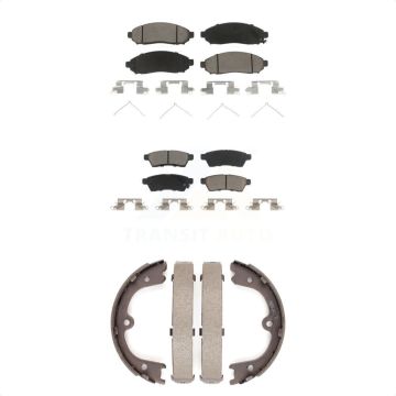 Front Rear Ceramic Brake Pads And Parking Shoes Kit For Nissan Frontier Xterra KCN-100075