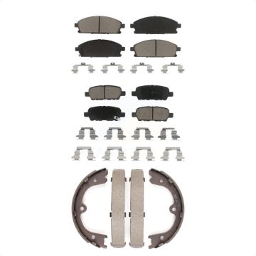 Front Rear Ceramic Brake Pads And Parking Shoes Kit For 2006-2009 Nissan Quest KCN-100076