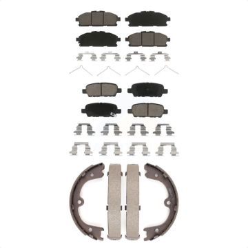 Front Rear Ceramic Brake Pads And Parking Shoes Kit For Nissan Quest KCN-100077