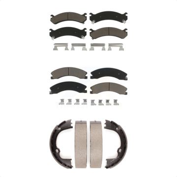 Front Rear Ceramic Brake Pads Parking Shoes Kit For GMC Savana 3500 With Dual Wheels KCN-100080