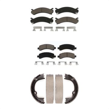 Front Rear Ceramic Brake Pads Parking Shoe Kit For Chevrolet GMC Savana 2500 Express 3500 KCN-100081