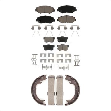 Front Rear Ceramic Brake Pads And Parking Shoes Kit For Honda CR-V Element KCN-100084